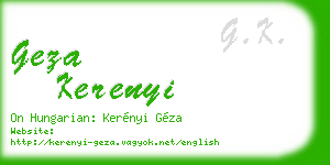geza kerenyi business card